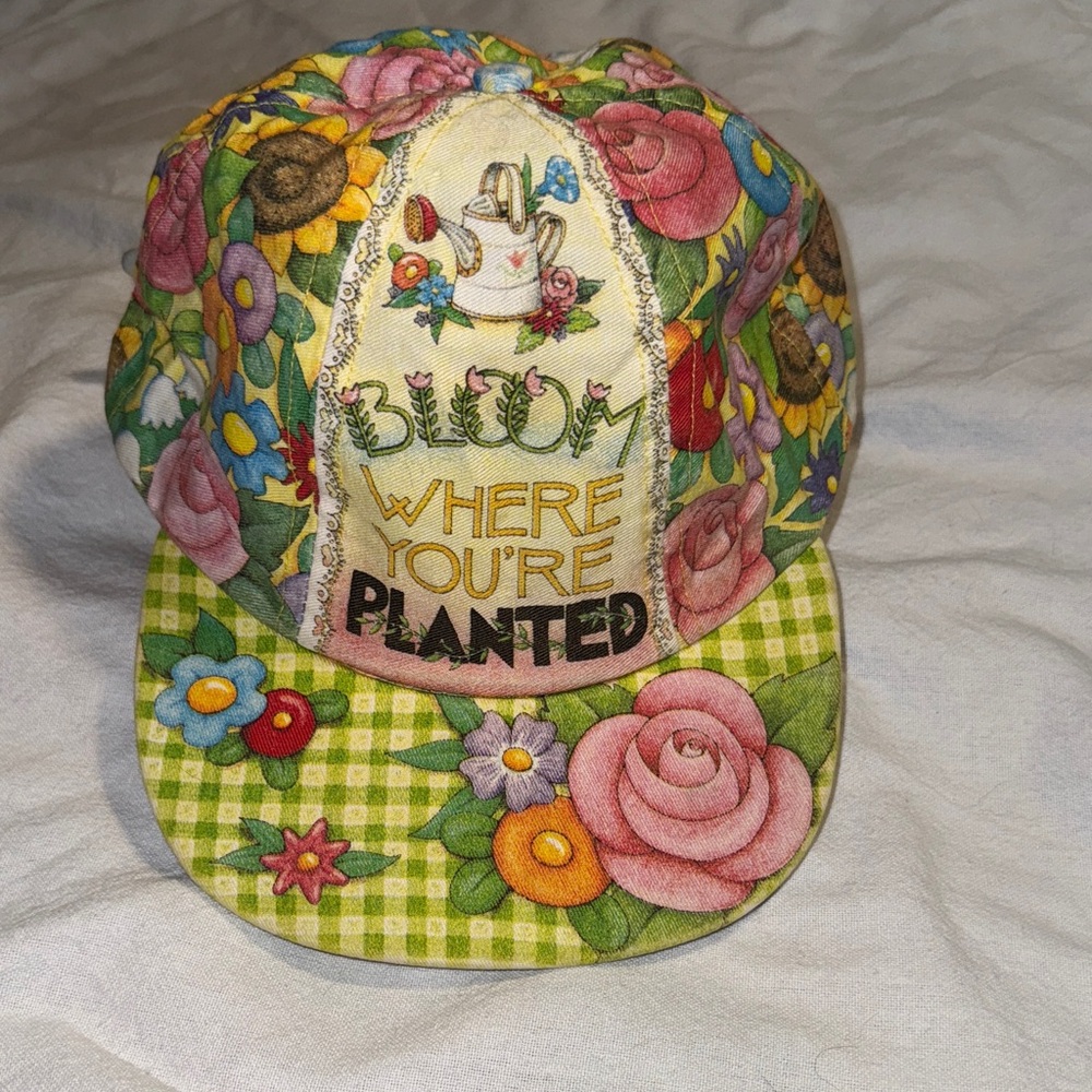 VTG 80's Mary Engelbreit “Grow Where You're Planted” Floral Cap
